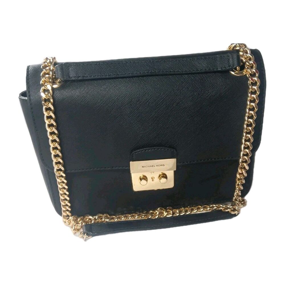 Michael Kors Brandi Medium Saffiano Leather Shoulder Bag Black